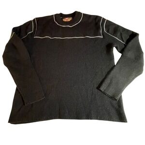 Harley Davidson‎ Men's Black Wool Acrylic Blend Sweater Size XL